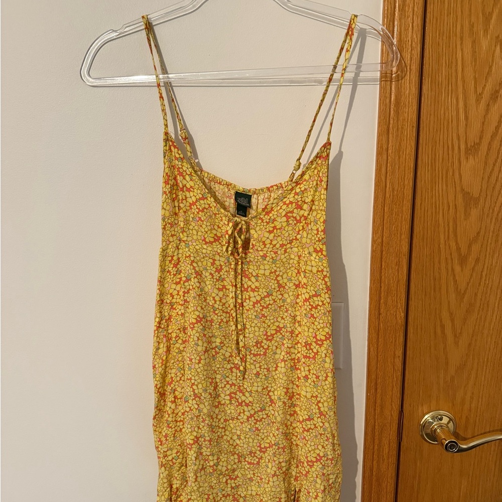 WILD FABEL; Women’s Small, Floral Yellow Spaghetti Strap Dress